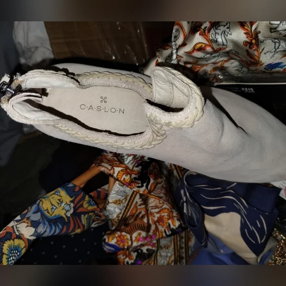 Caslon Pink Leather Braided Trim Ankle Boots 9.5 Almond Toe - Picture 3 of 3